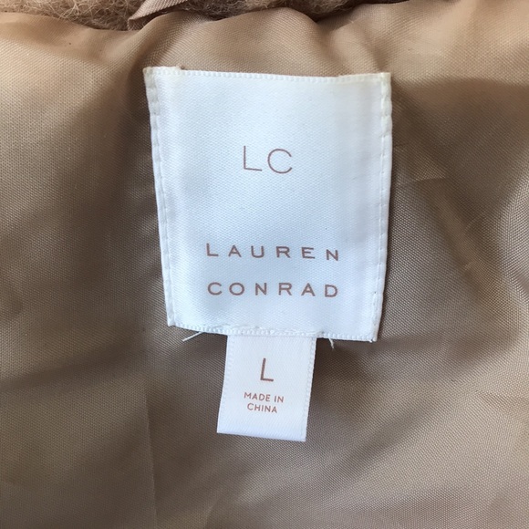 LC Lauren Conrad Women large Tan fur Jacket - Picture 6 of 6